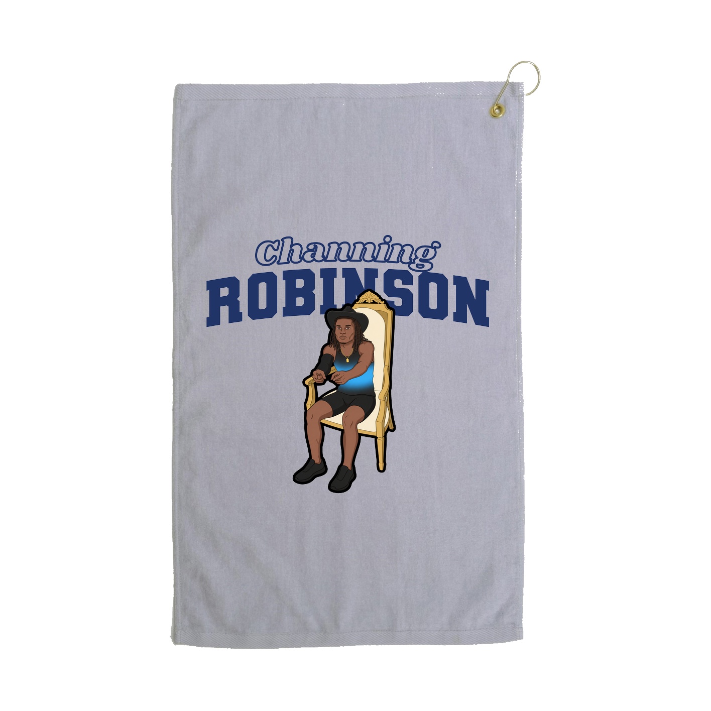 Golf Towel — Name Arch in Grey
