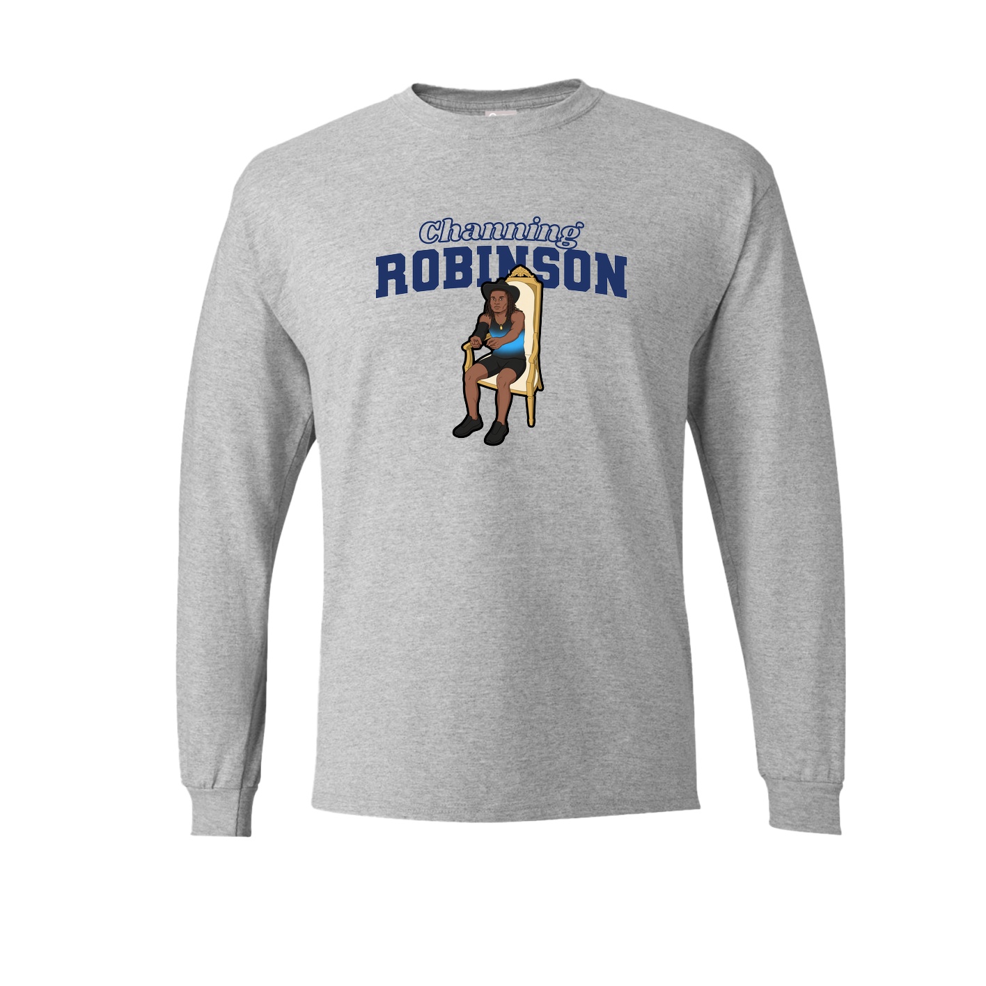Long Sleeve Tee — Name Arch in Grey