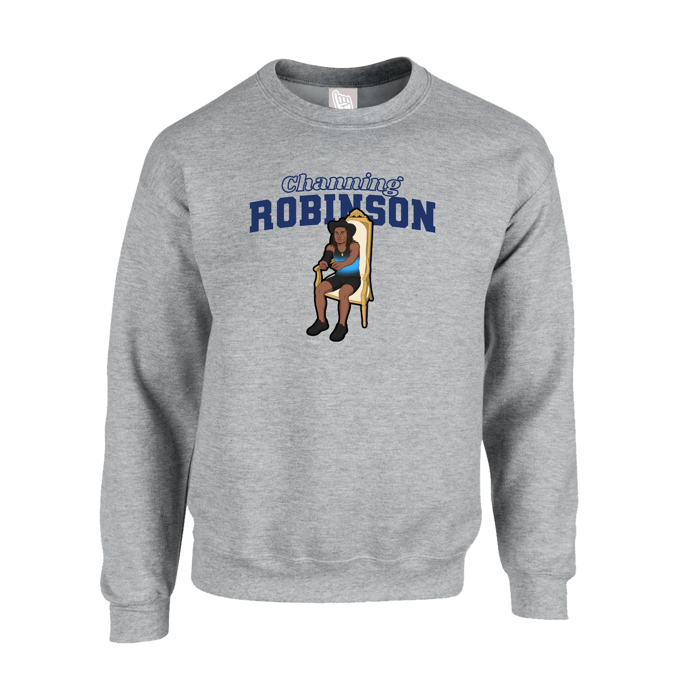 Fleece Crew — Name Arch in Grey