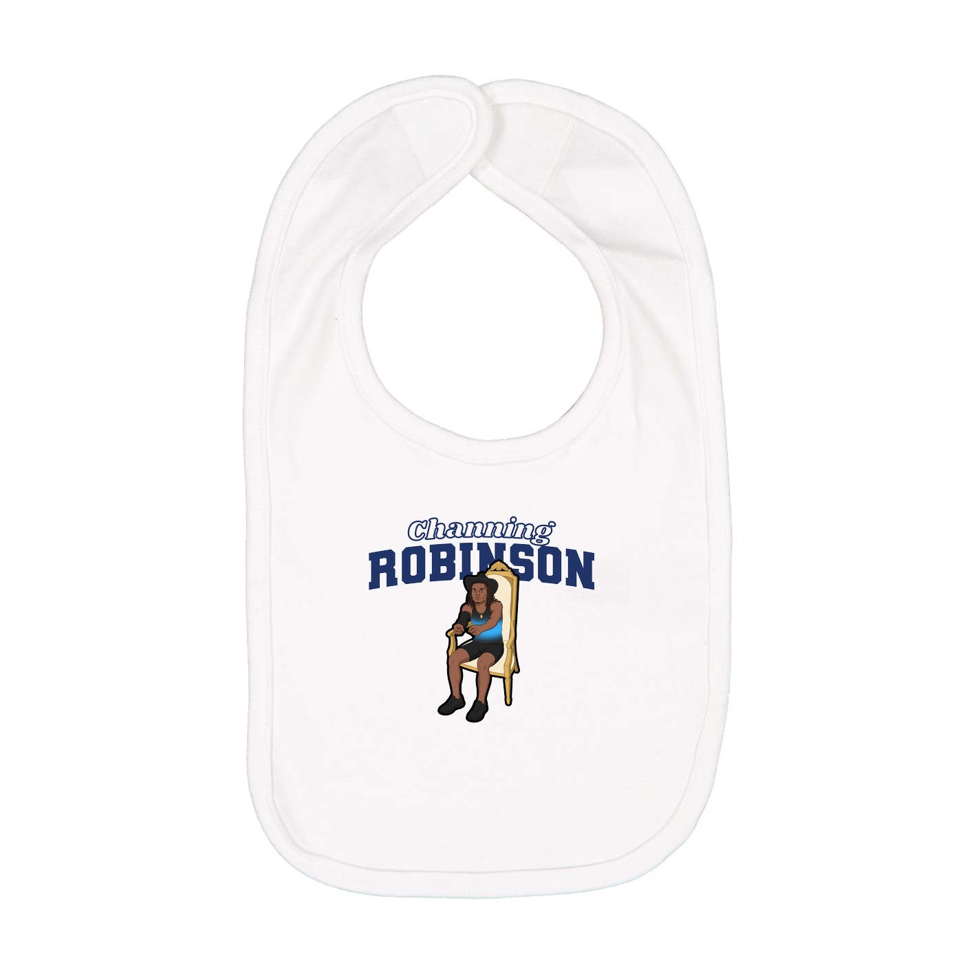 Infant Bib — Name Arch in White