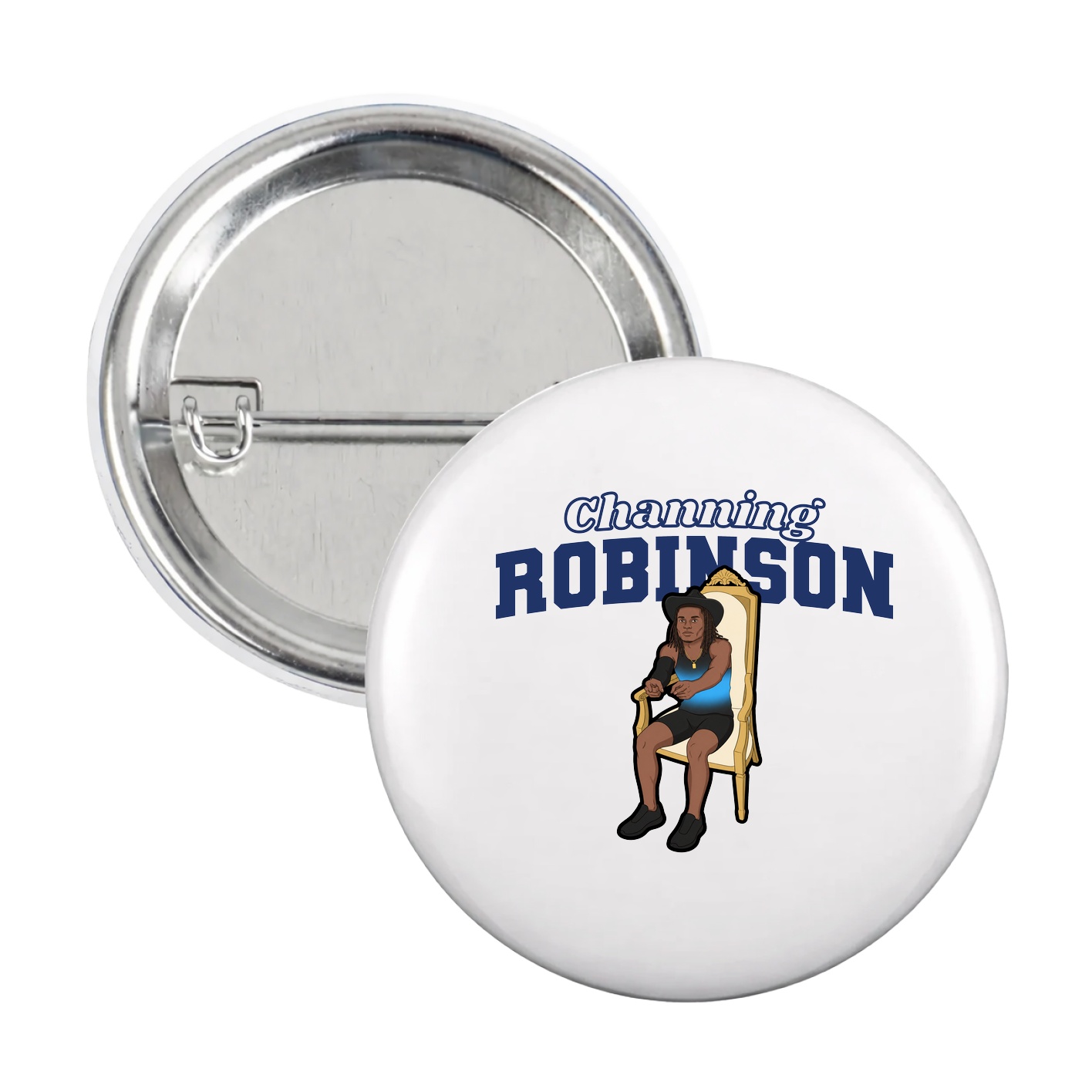 Game Day Button — Name Arch in White