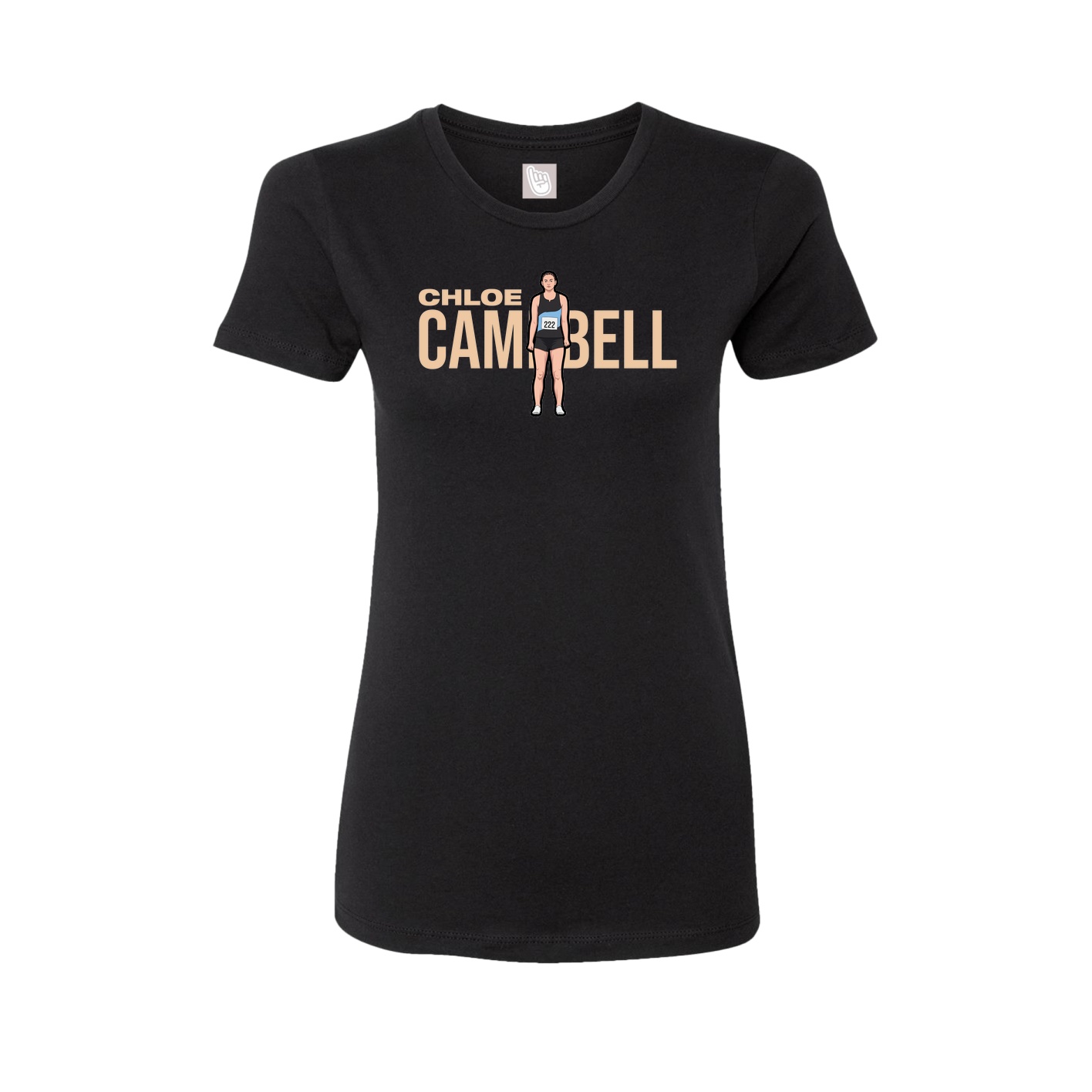 Fitted Women's Tee — Player Name in Black