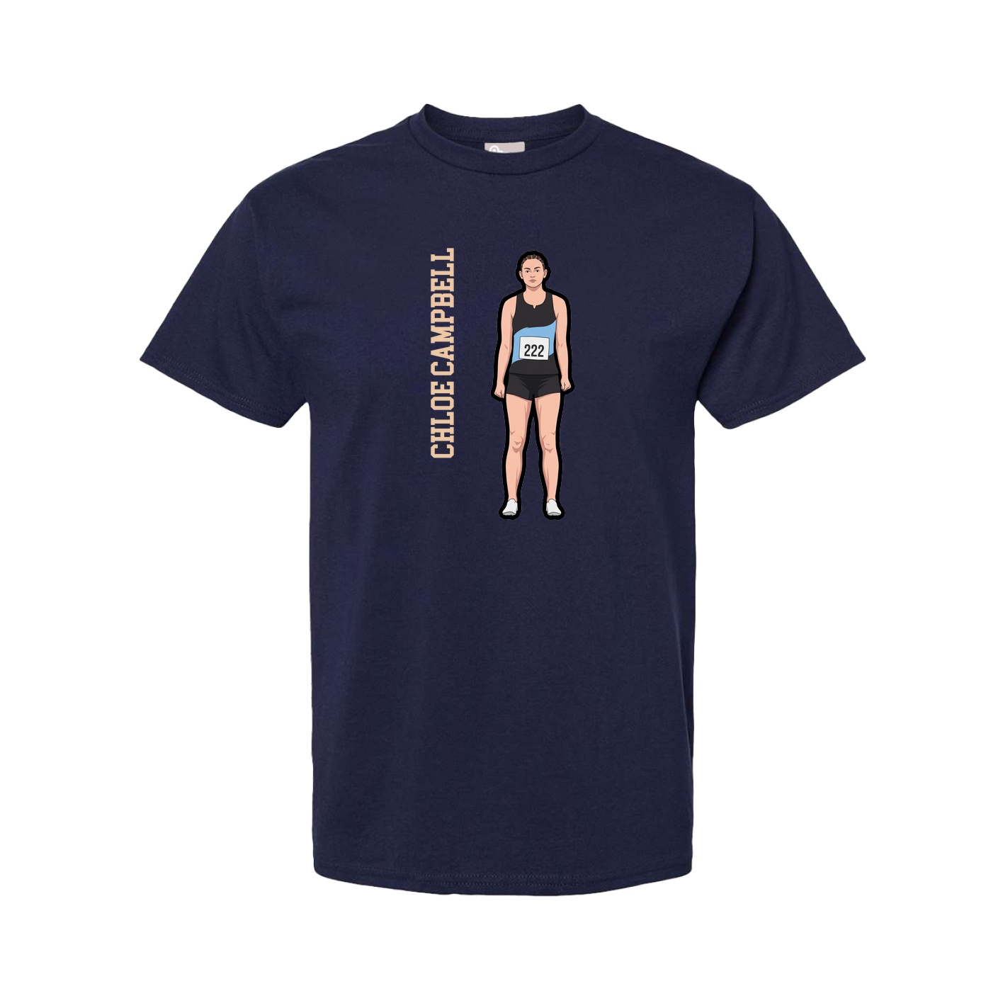 Youth Tee — Name Vertical in Navy