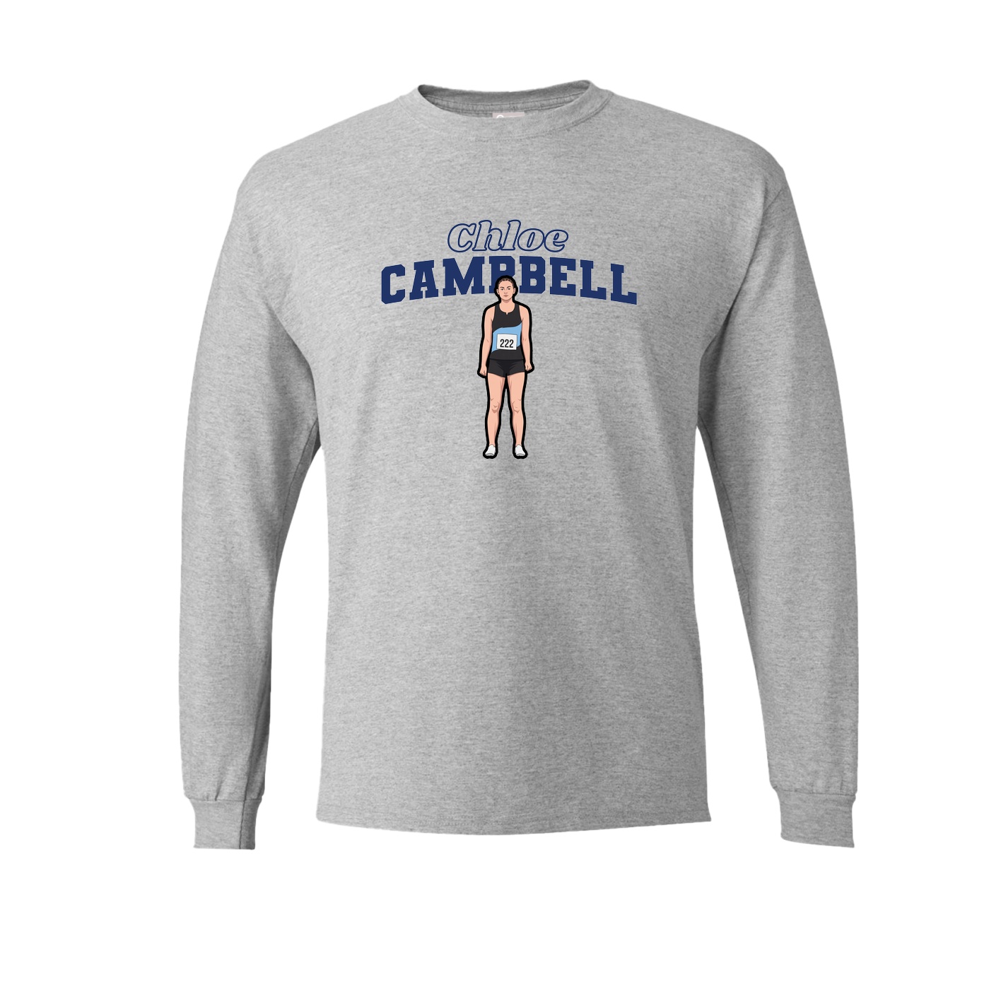 Long Sleeve Tee — Name Arch in Grey