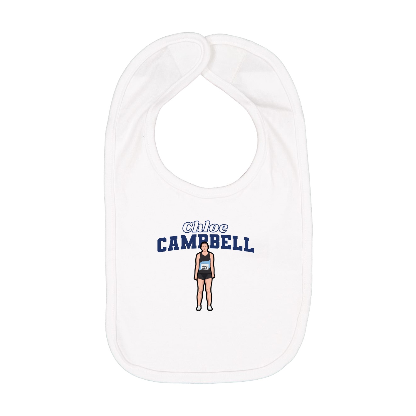 Infant Bib — Name Arch in White