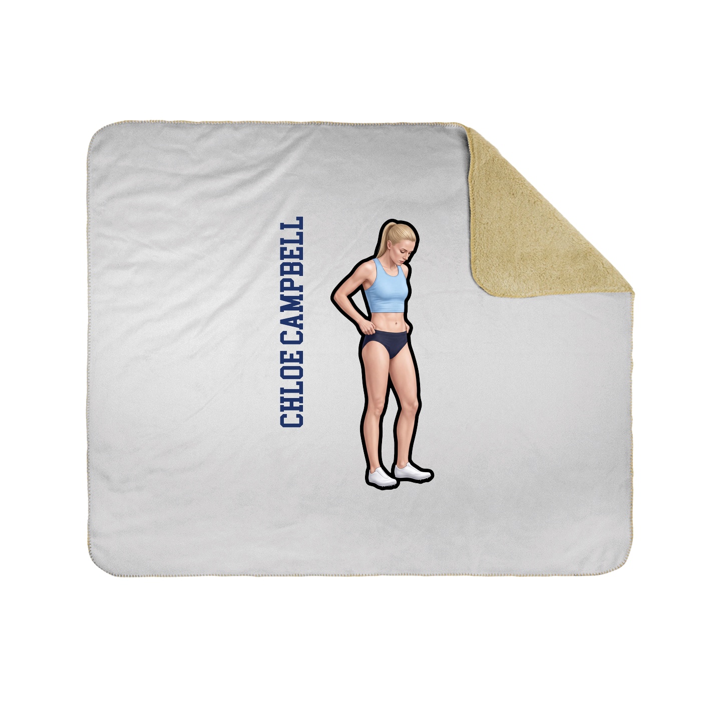 Throw Blanket — Name Vertical in White