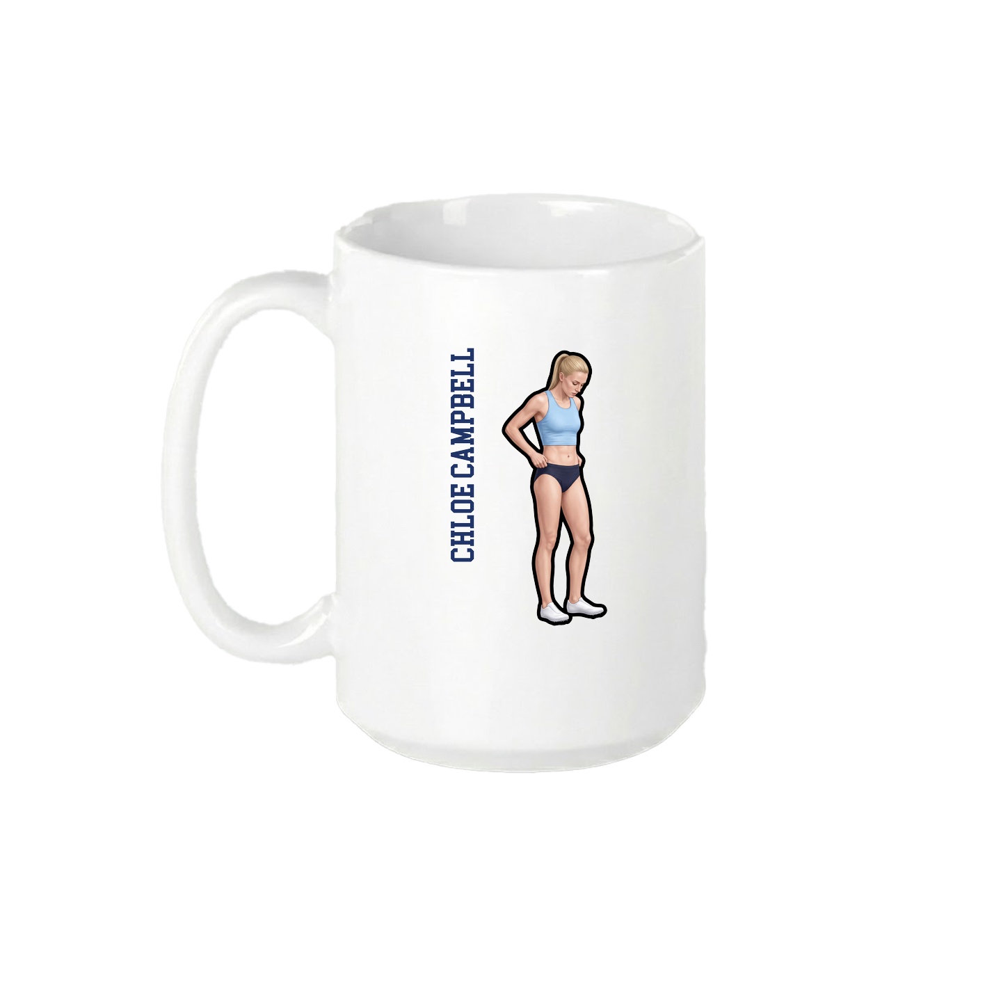 15oz Coffee Mug — Name Vertical in White