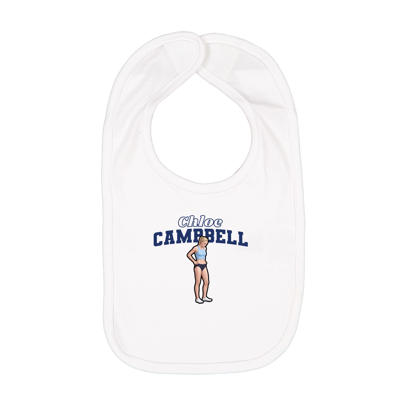 Infant Bib — Name Arch in White