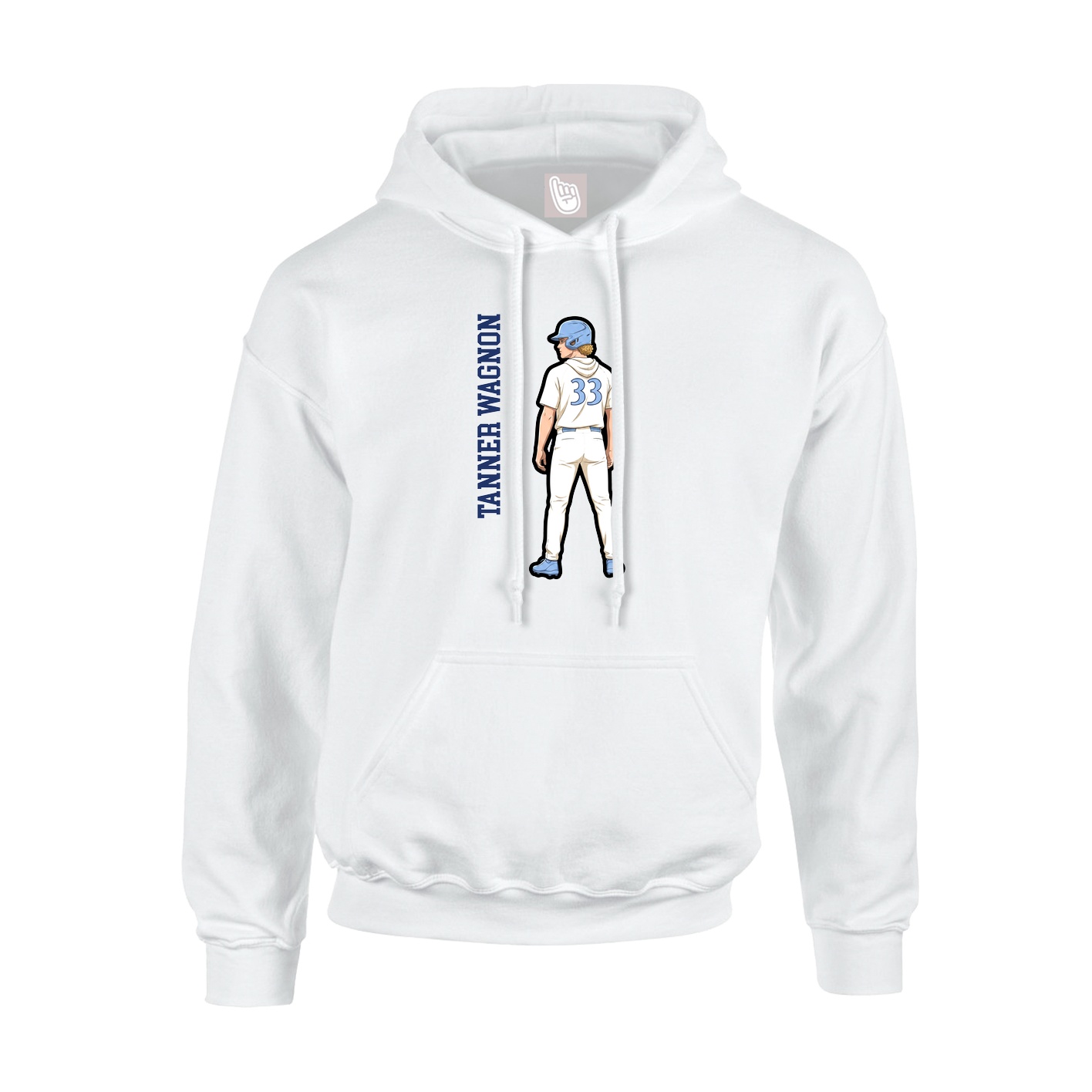 Hoodie — Name Vertical in White