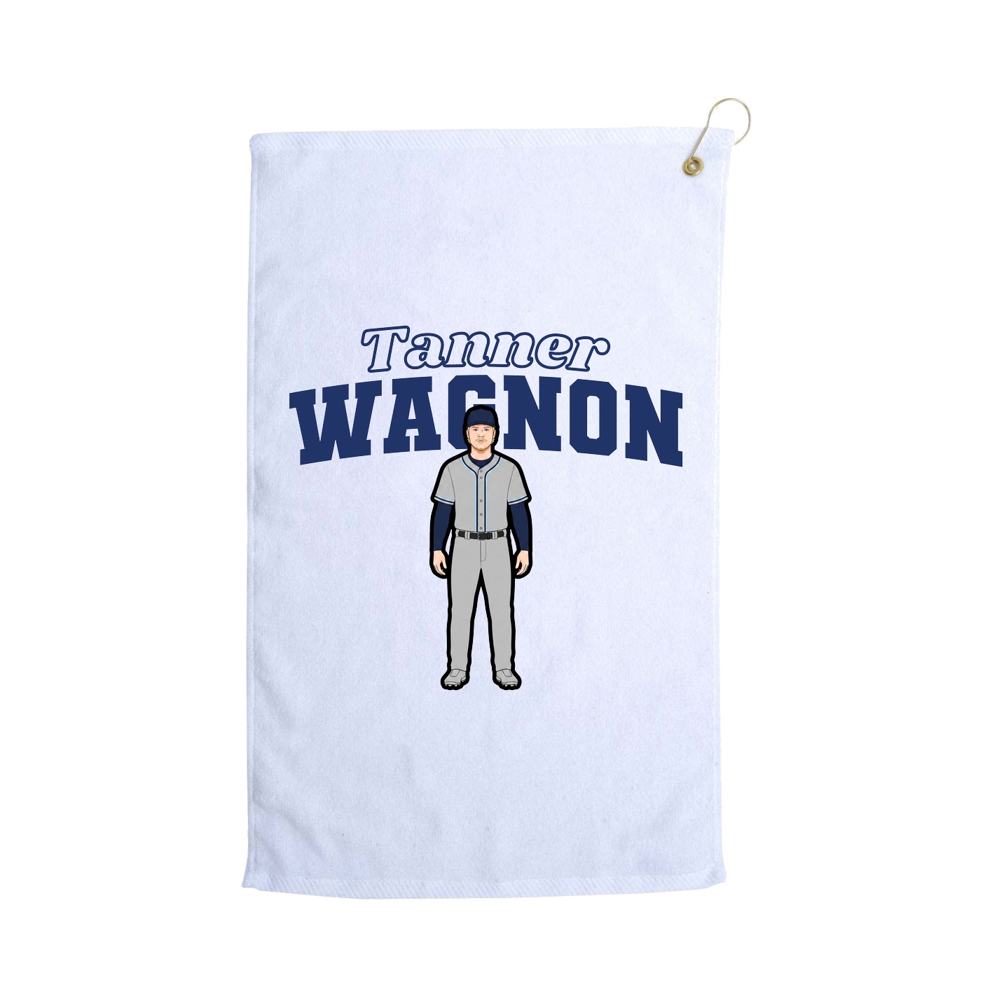 Golf Towel — Name Arch in White