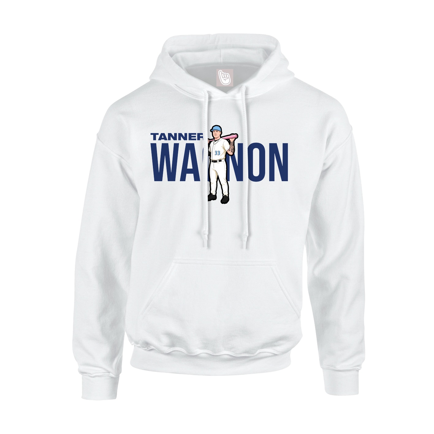 Youth Hoodie — Player Name in White