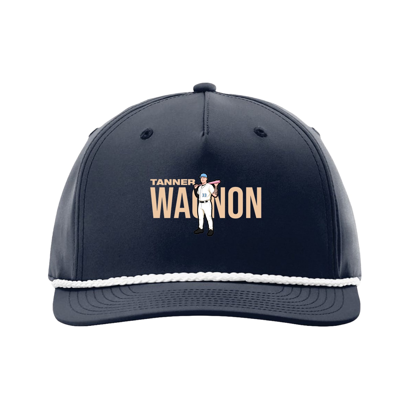 Five-Panel Classic Rope Cap — Player Name in Navy