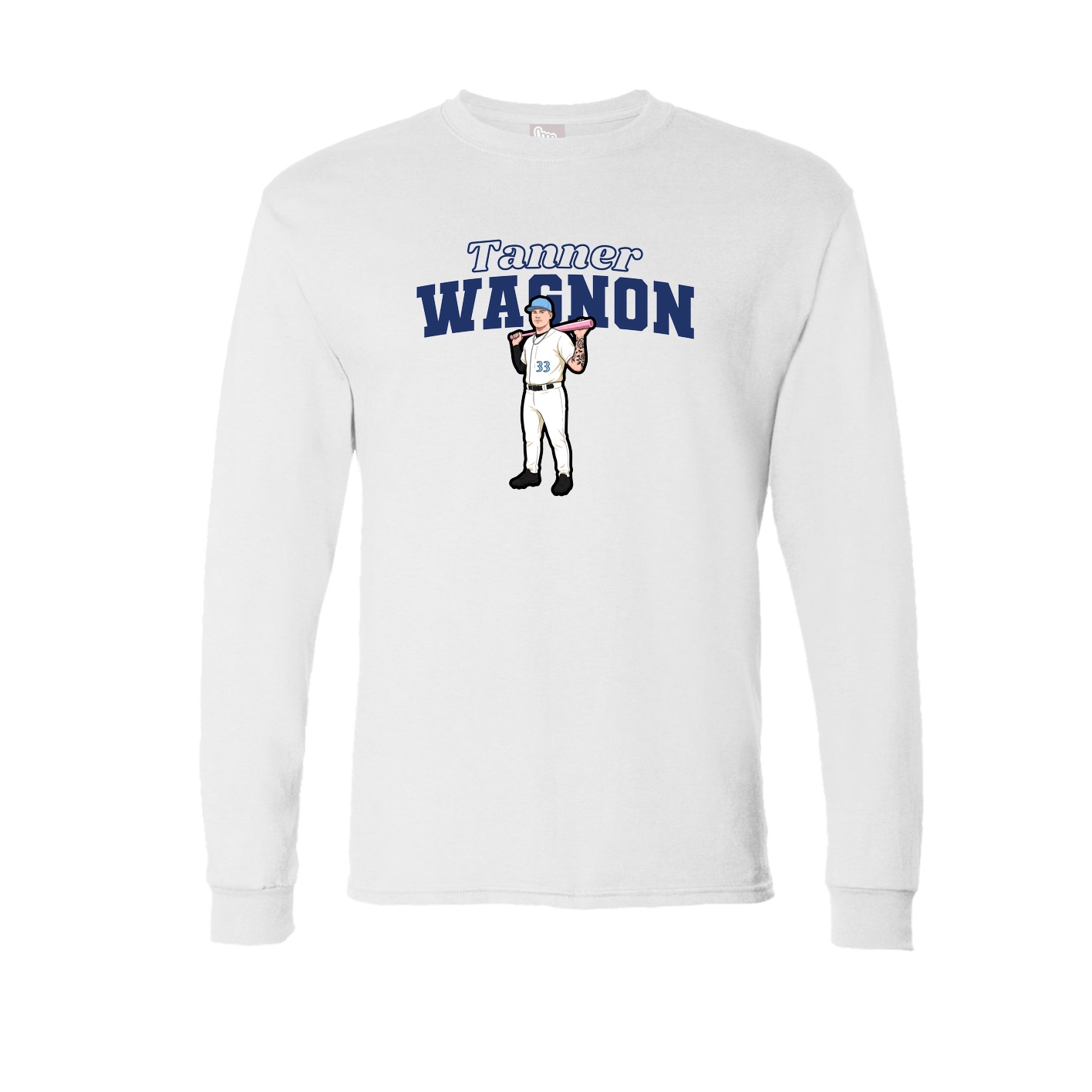 Long Sleeve Tee — Name Arch in White