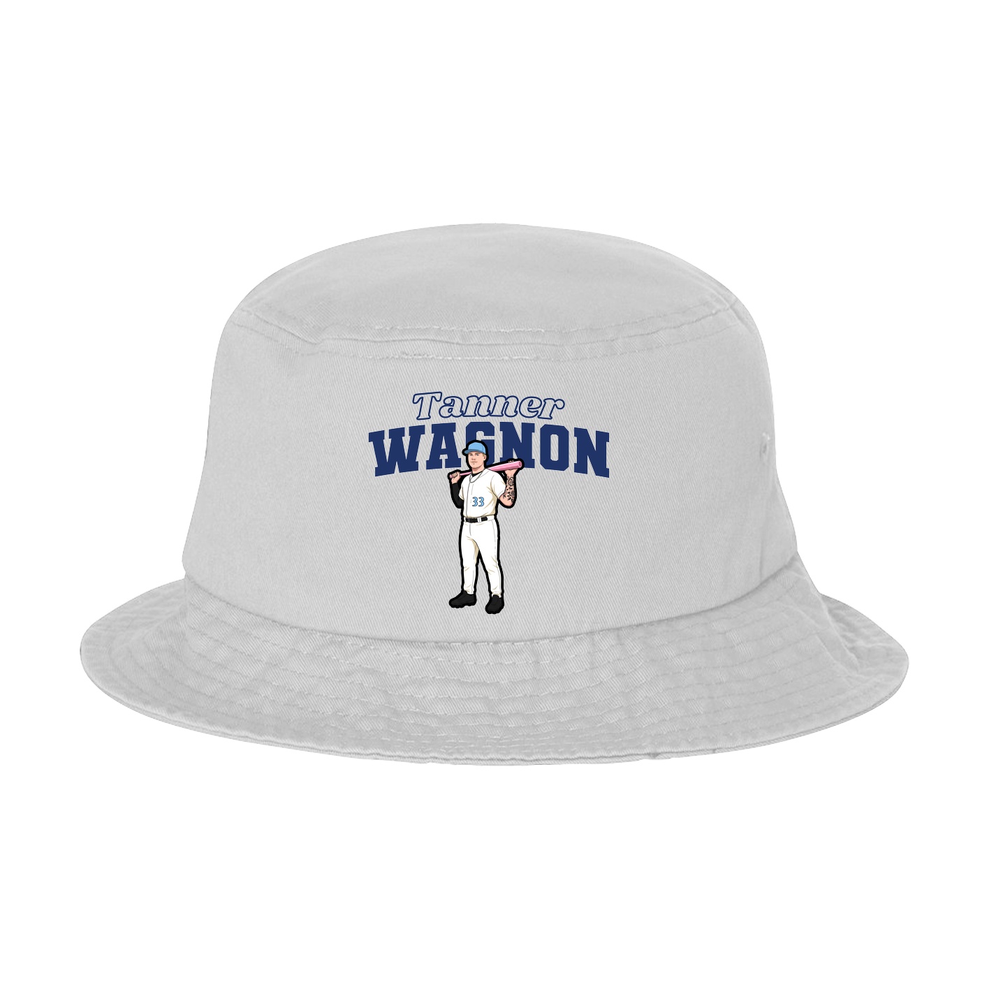 Bucket Cap — Name Arch in White