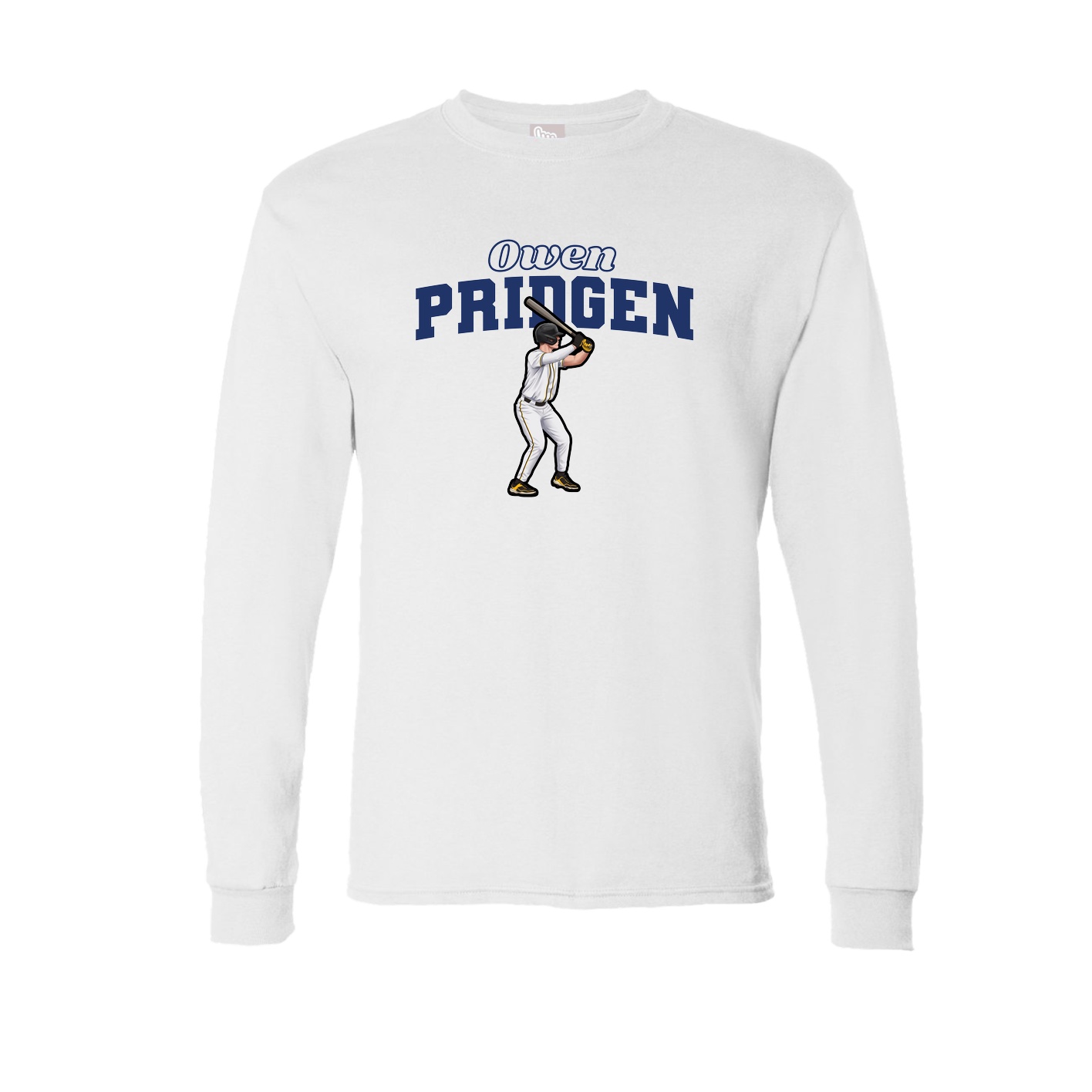 Long Sleeve Tee — Name Arch in White