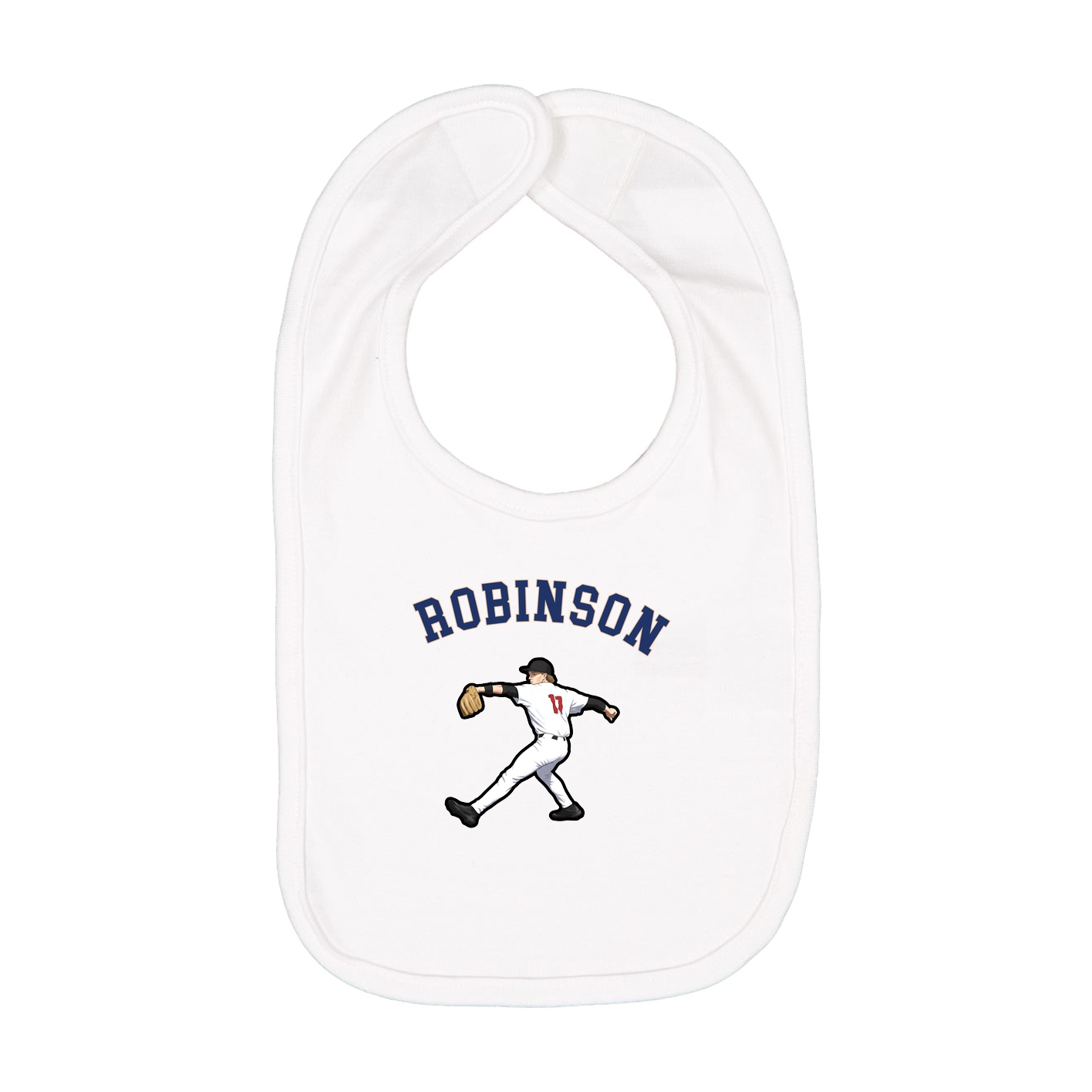 Infant Bib — Shirsey Arch in White