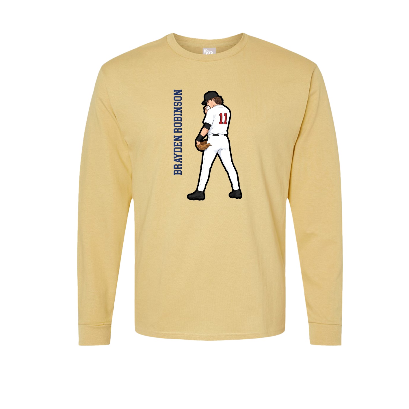 Long Sleeve Tee — Name Vertical in Vegas Gold