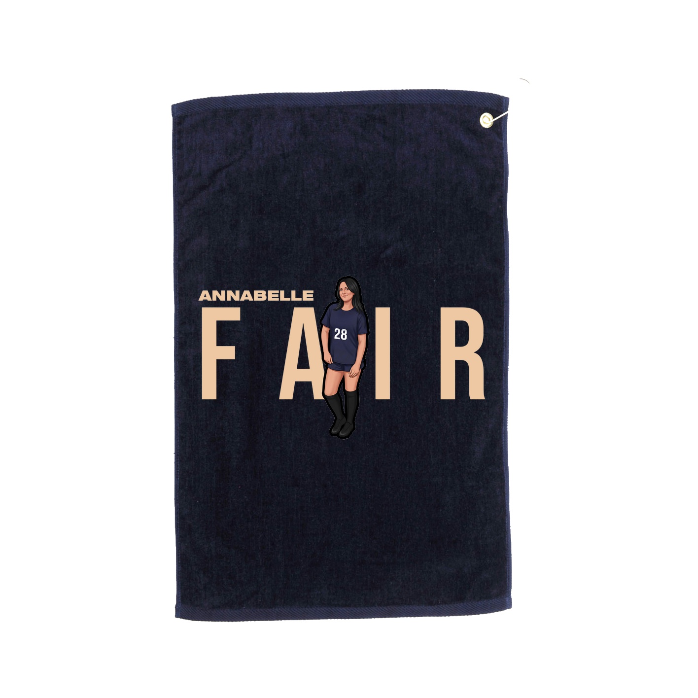 Golf Towel — Player Name in Navy