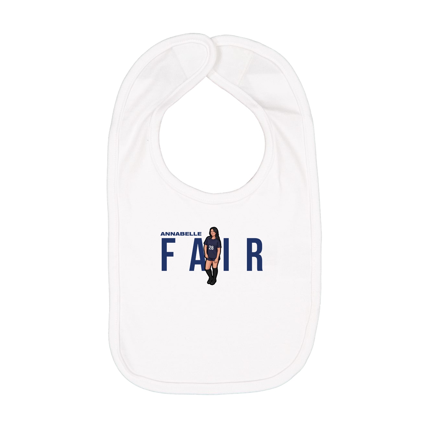 Infant Bib — Player Name in White