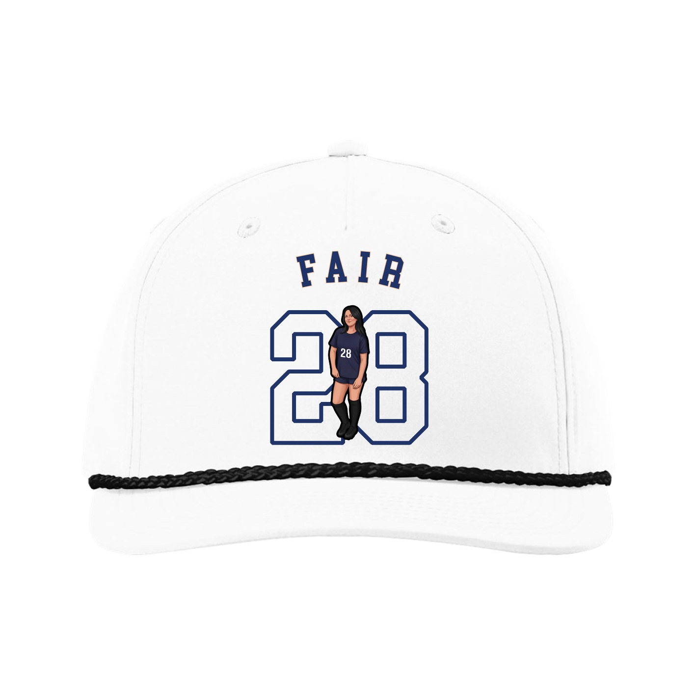Five-Panel Classic Rope Cap — Shirsey Arch in White