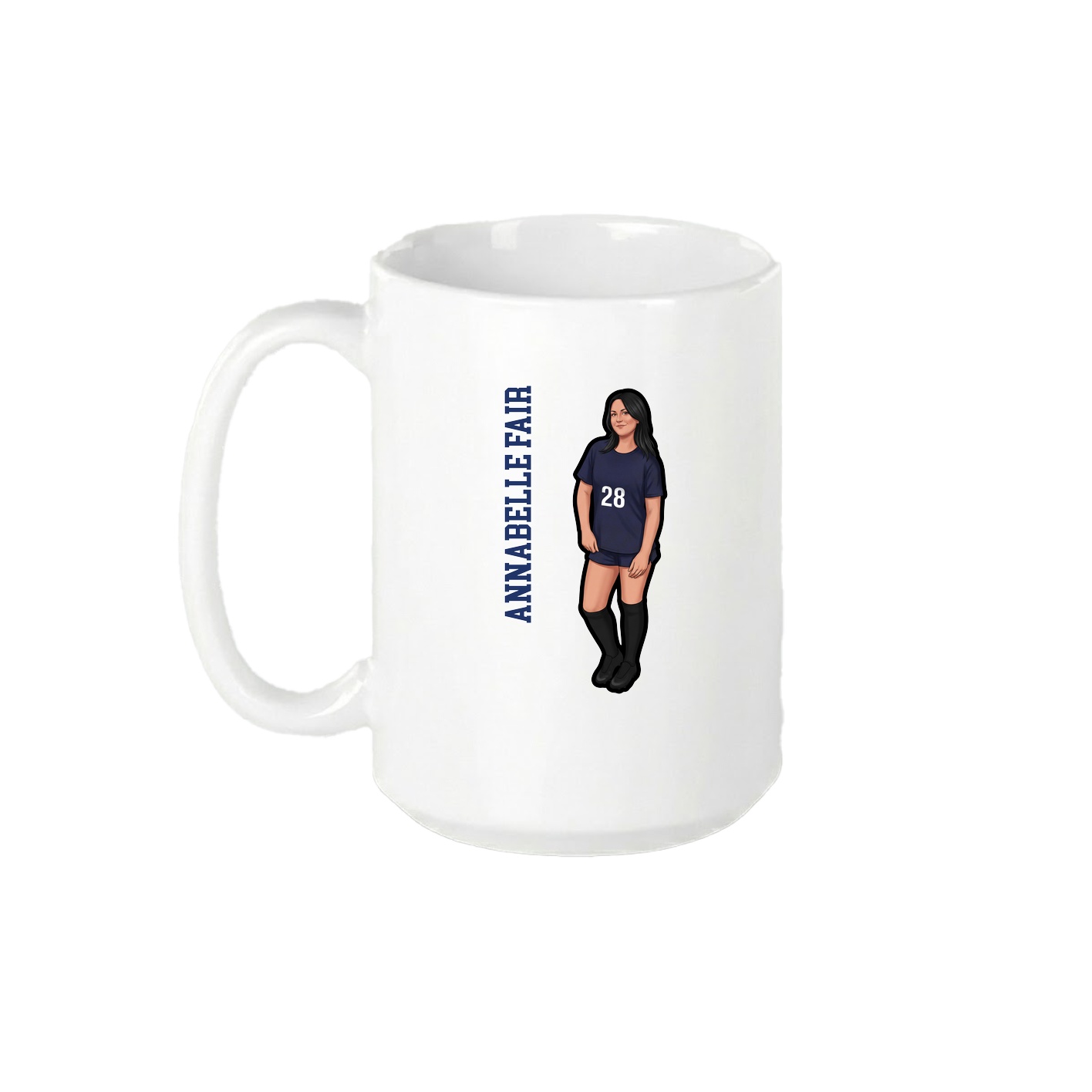 15oz Coffee Mug — Name Vertical in White