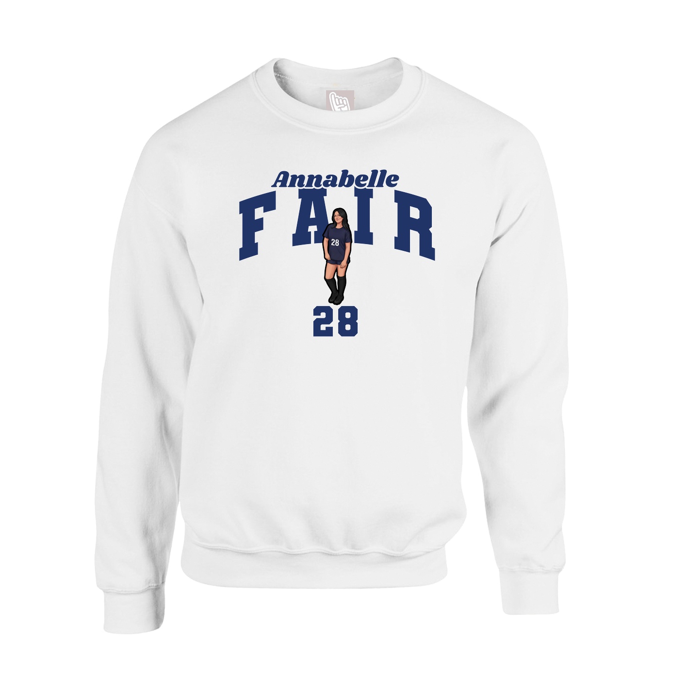 Fleece Crew — Signature Arch in White
