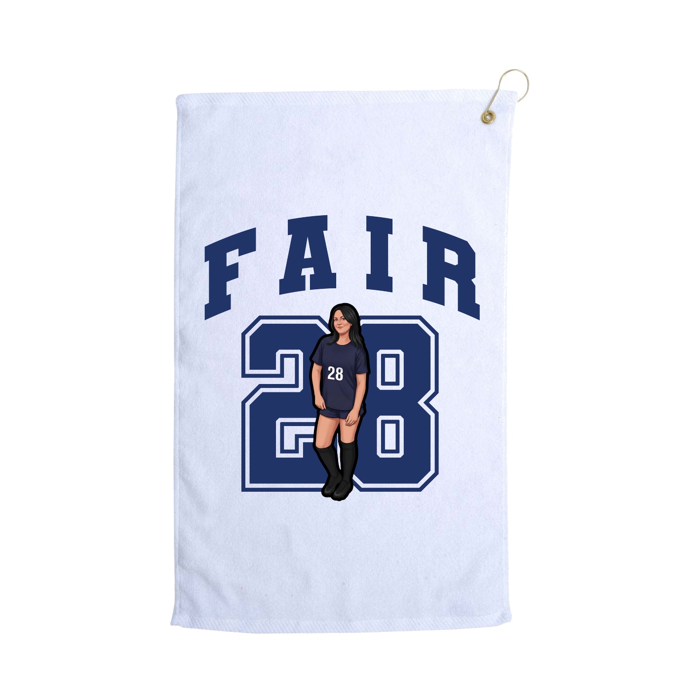 Golf Towel — Number in White