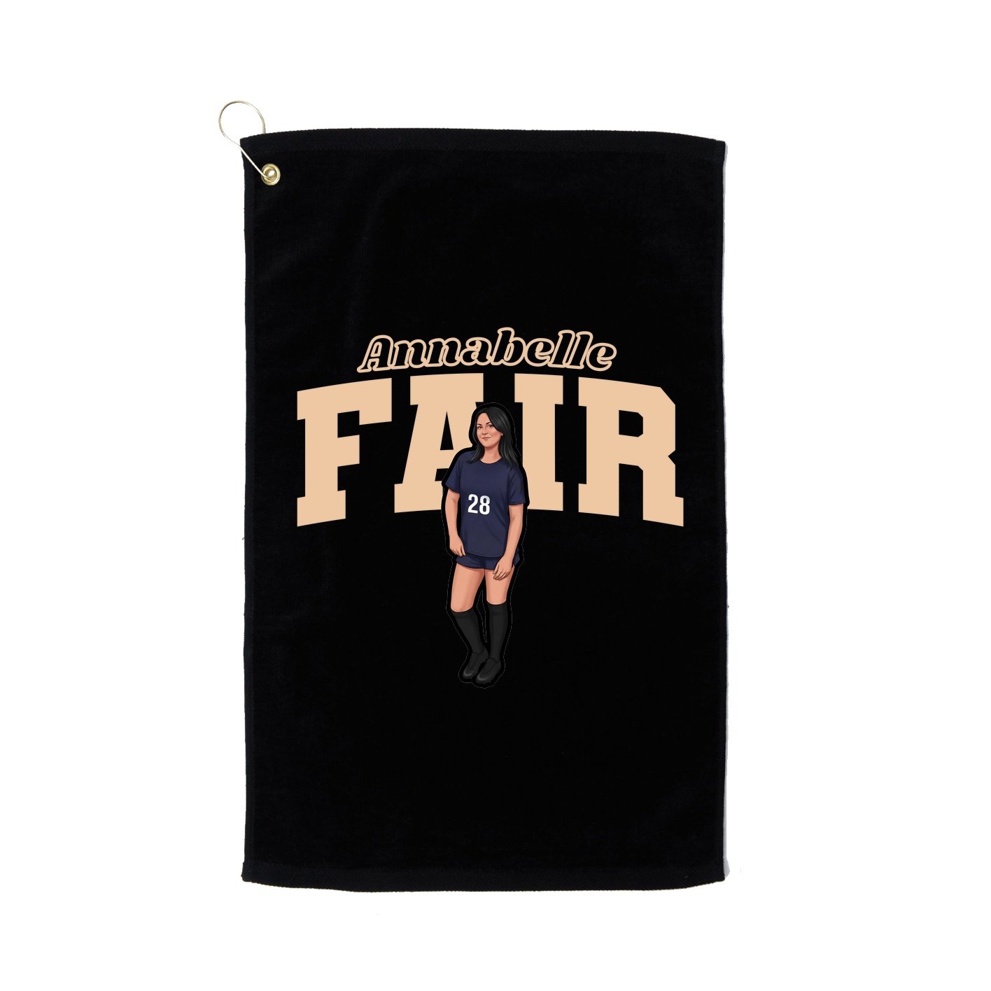 Golf Towel — Name Arch in Black