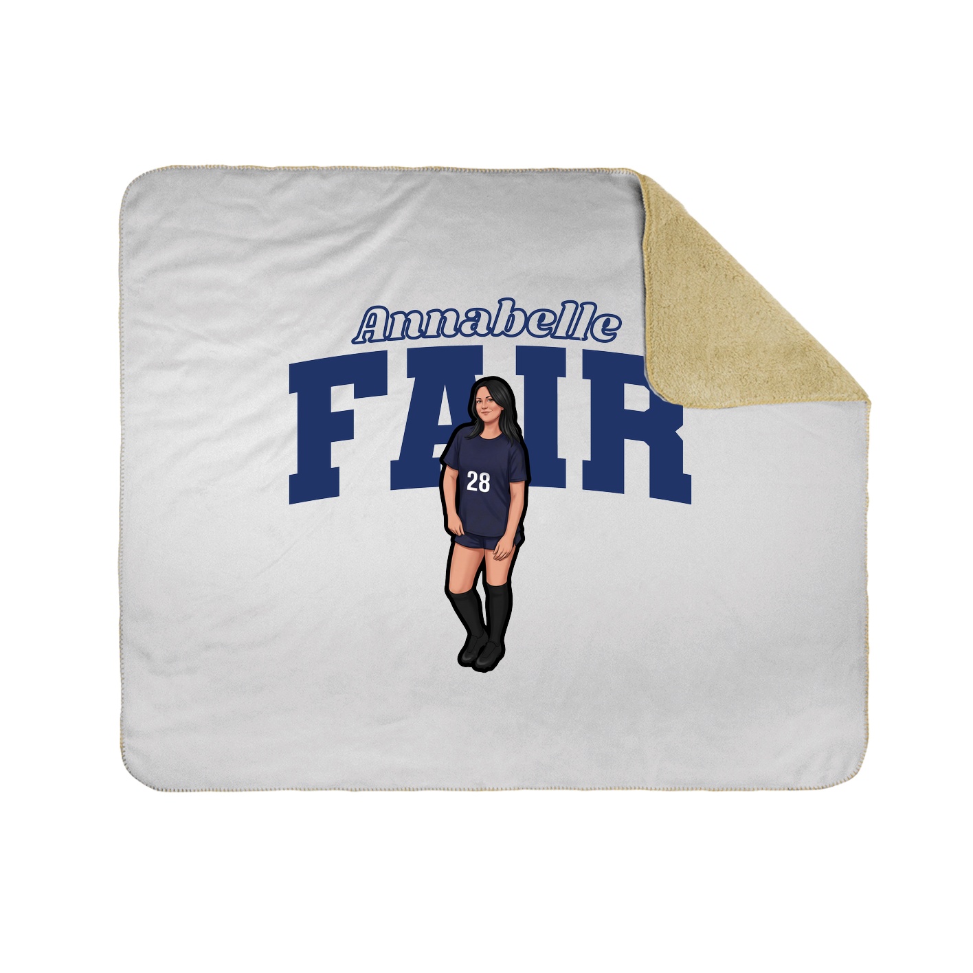 Throw Blanket — Name Arch in White