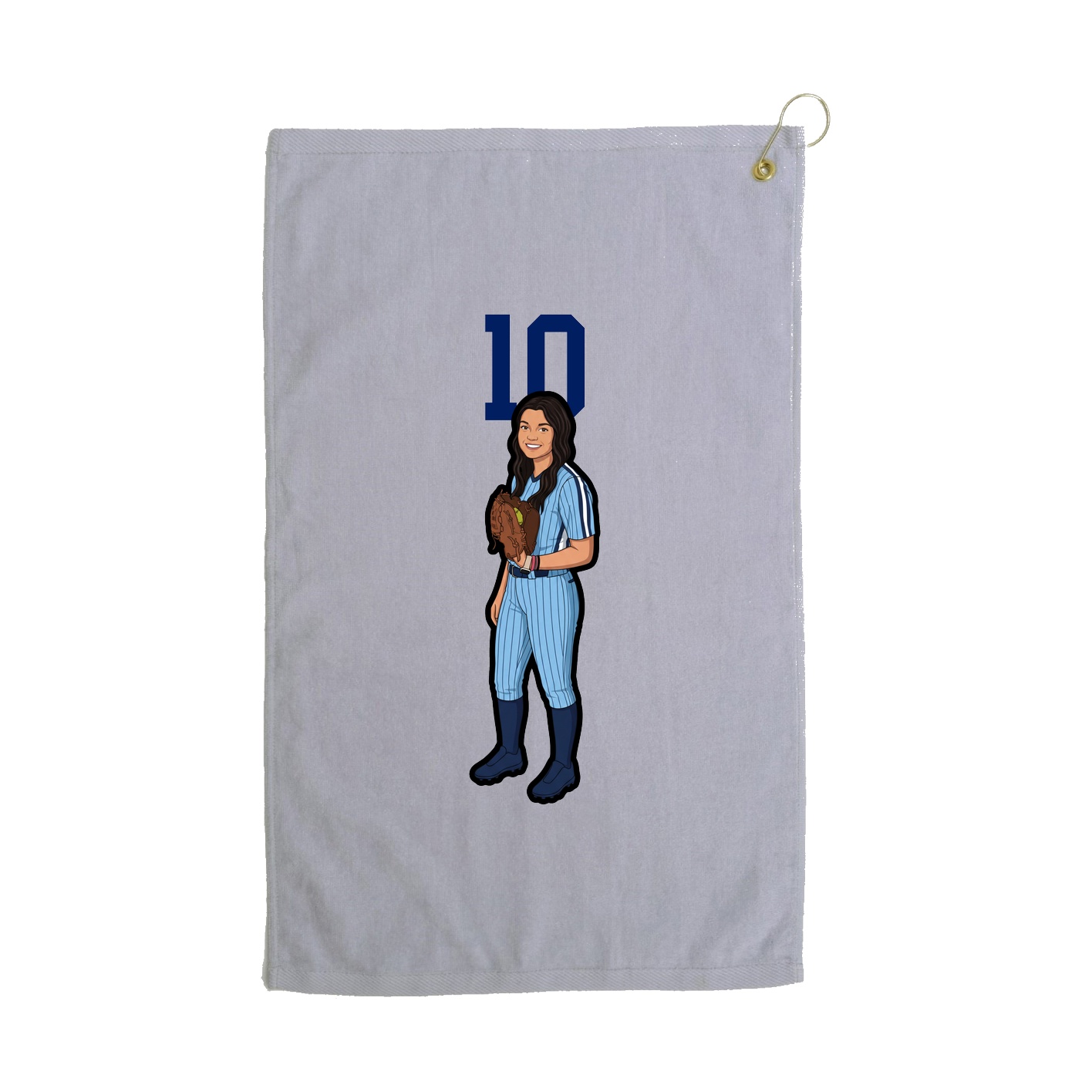 Golf Towel — Number Top in Grey
