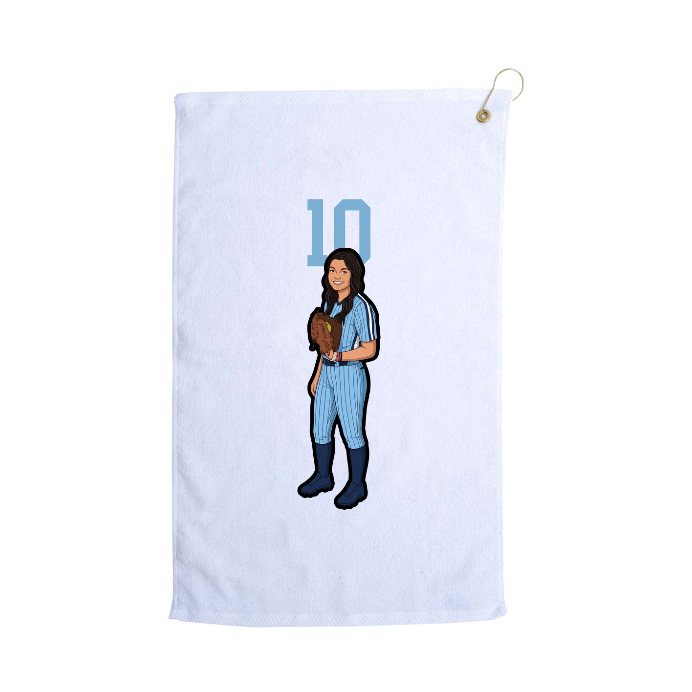 Golf Towel — Number Top in White
