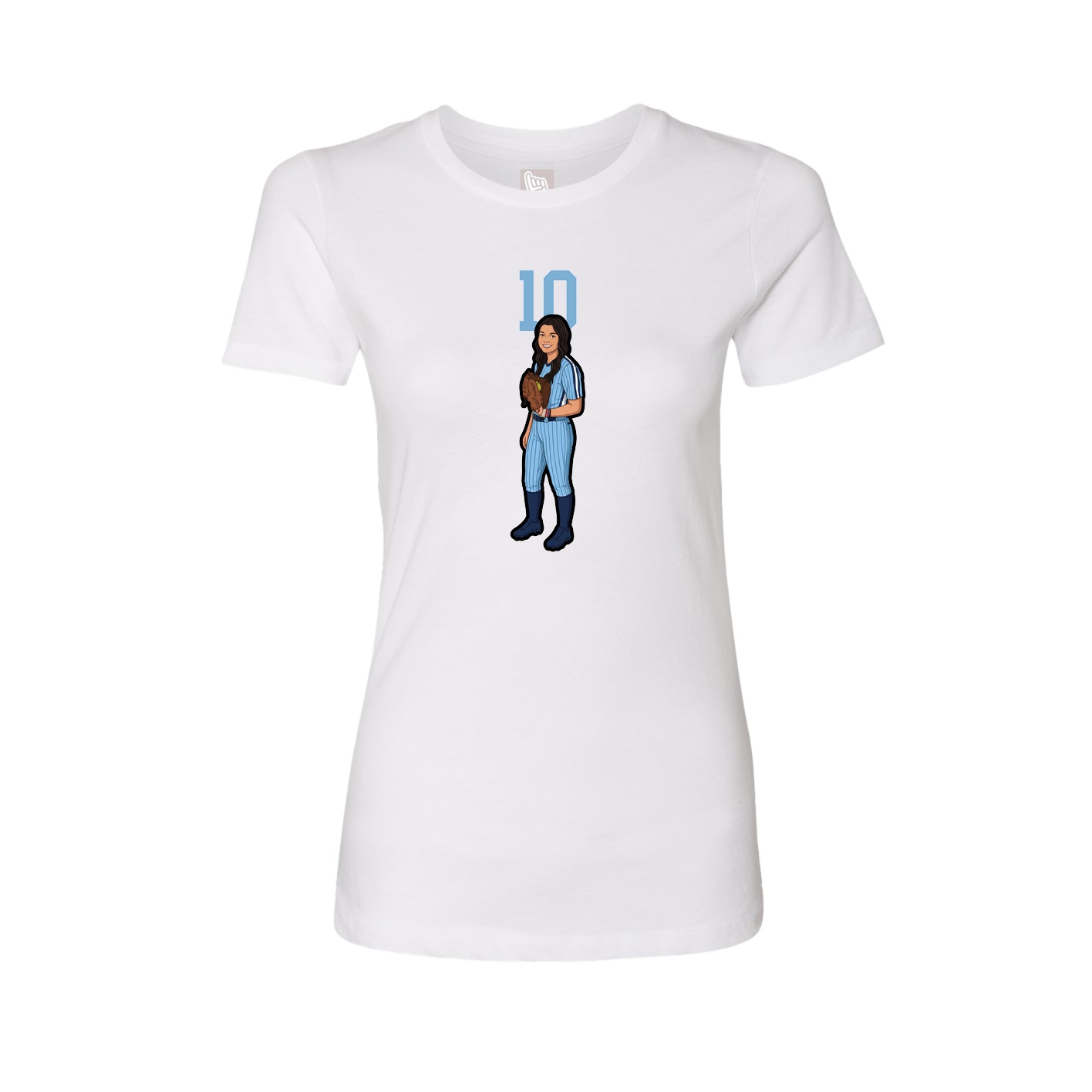 Fitted Women's Tee — Number Top in White