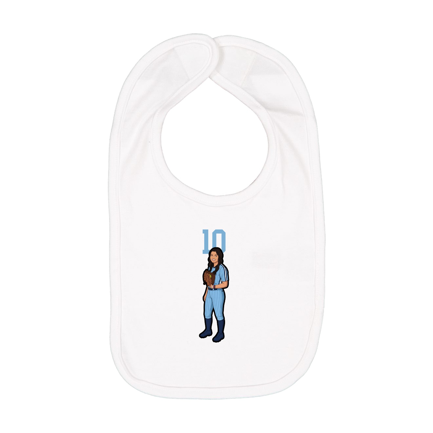 Infant Bib — Number Top in White