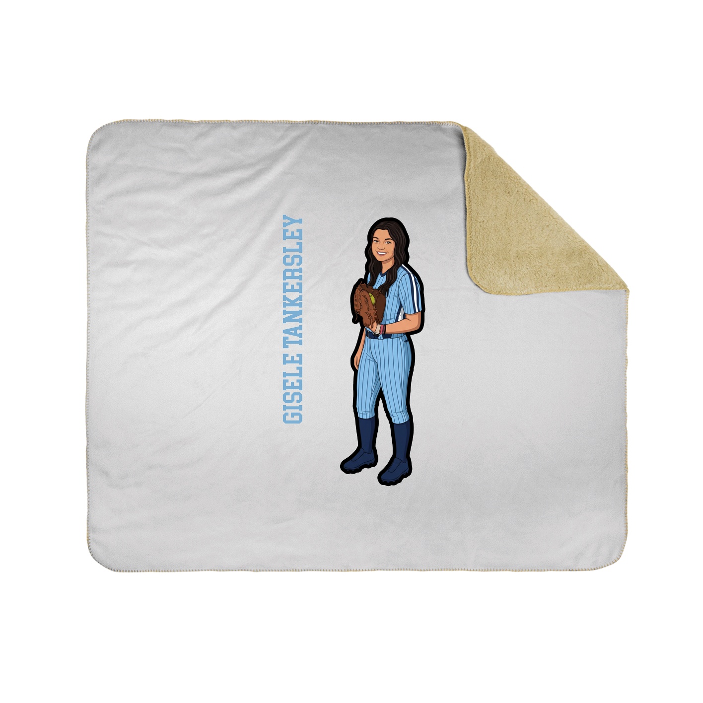 Throw Blanket — Name Vertical in White