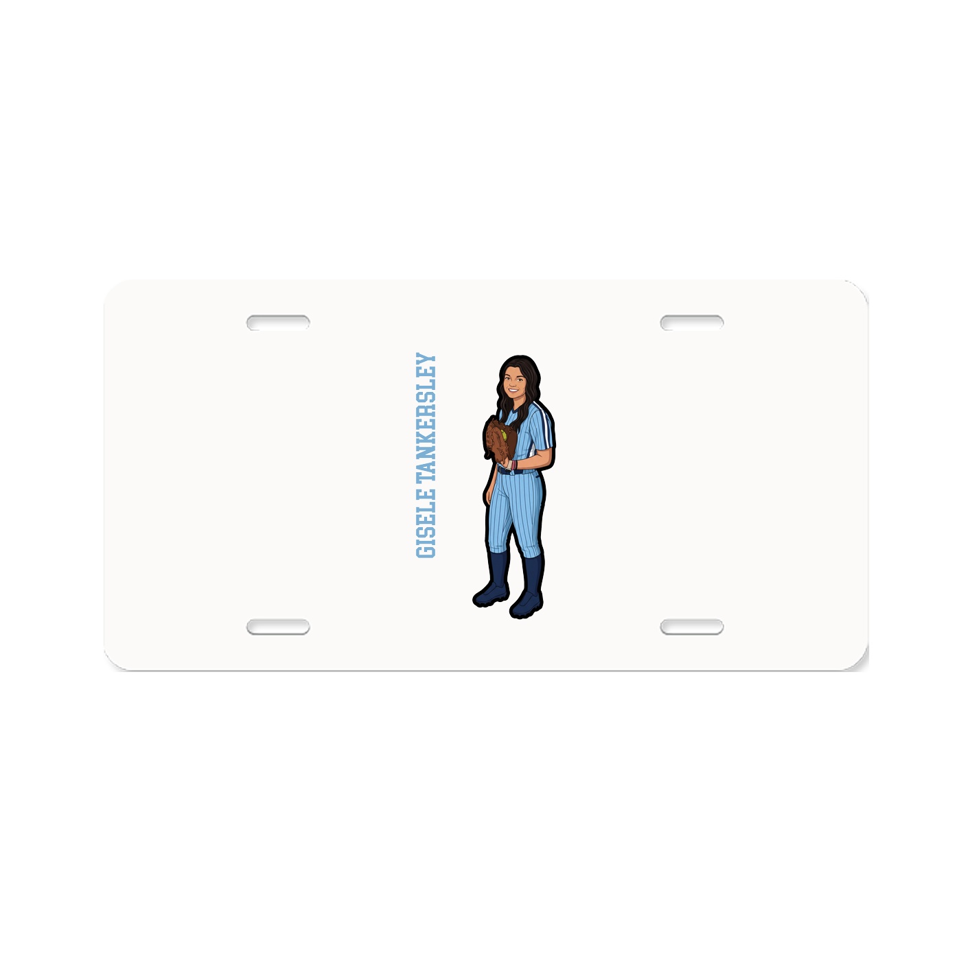 License Plate — Name Vertical in Classic