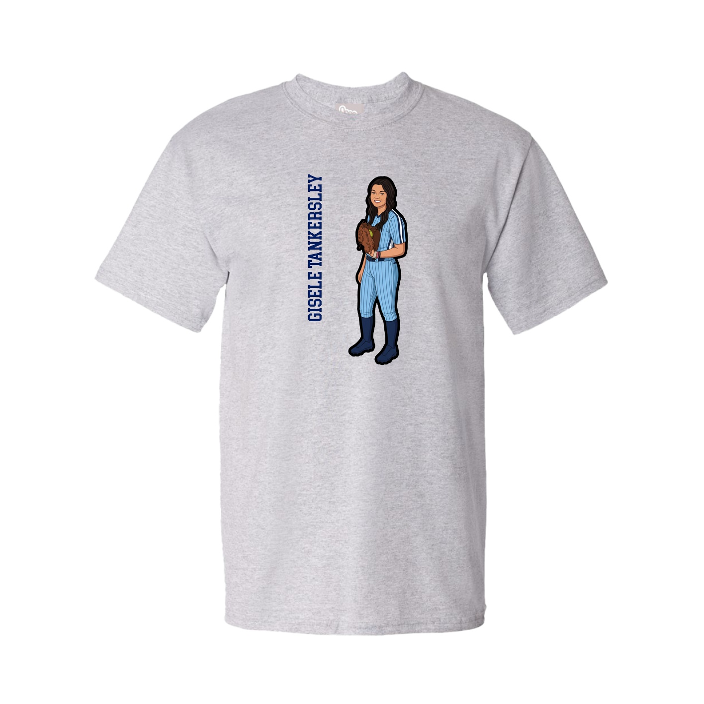 Tee — Name Vertical in Grey