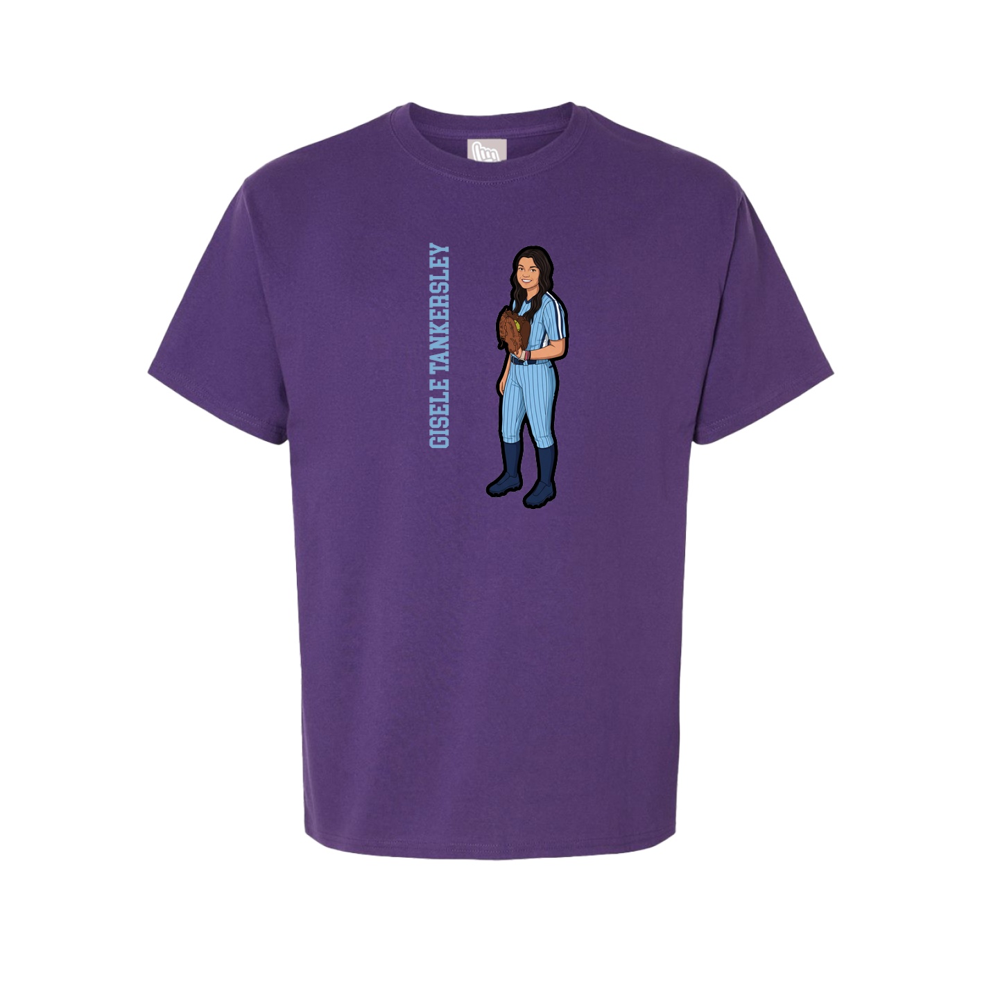 Youth Tee — Name Vertical in Purple
