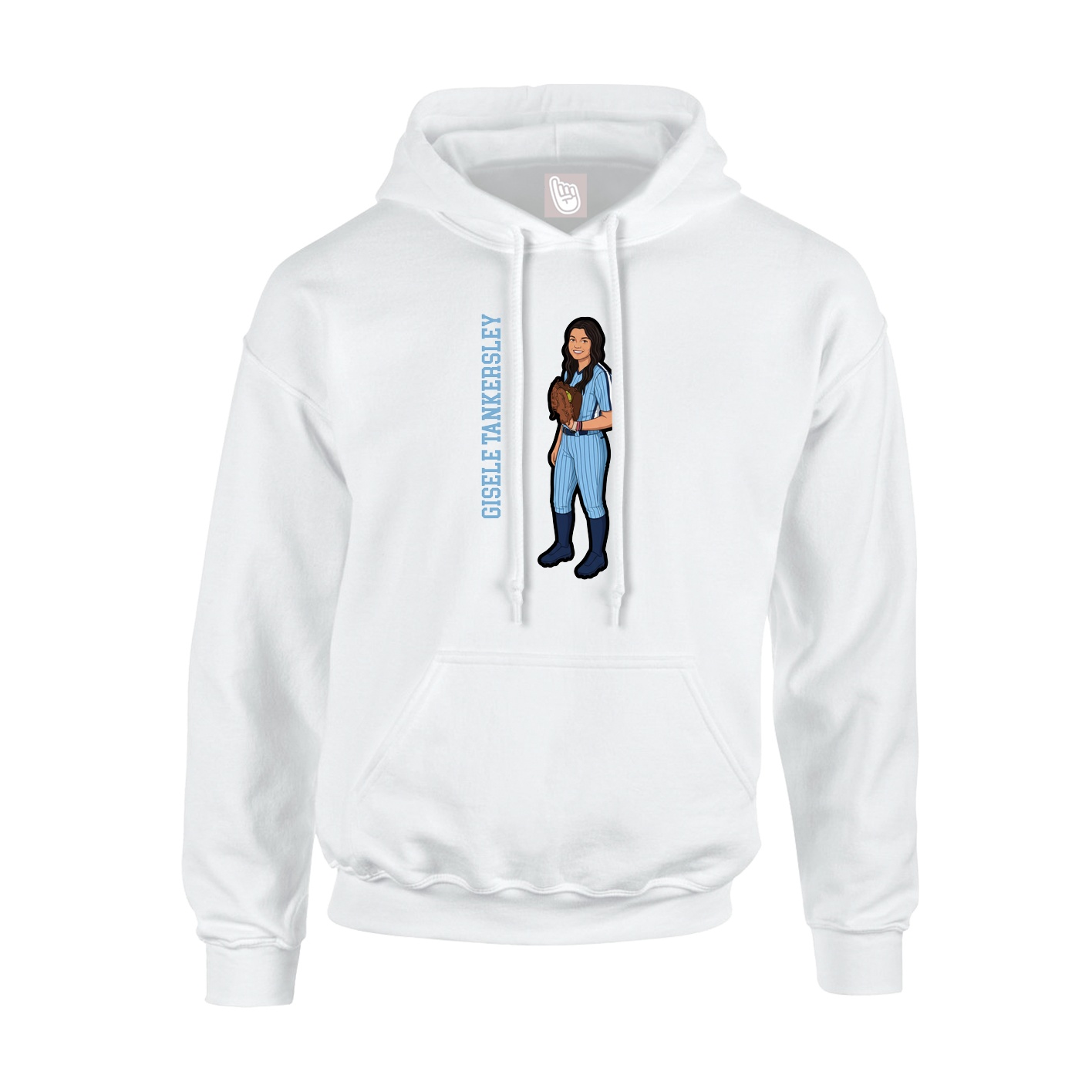 Hoodie — Name Vertical in White