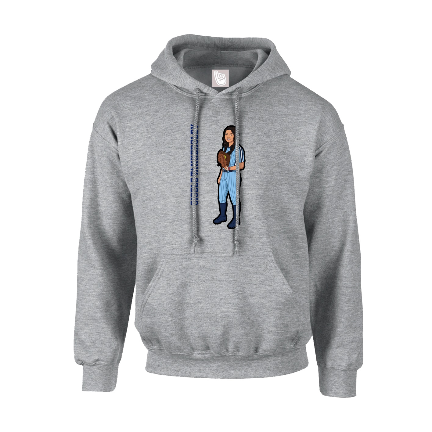 Youth Hoodie — Name Vertical in Grey