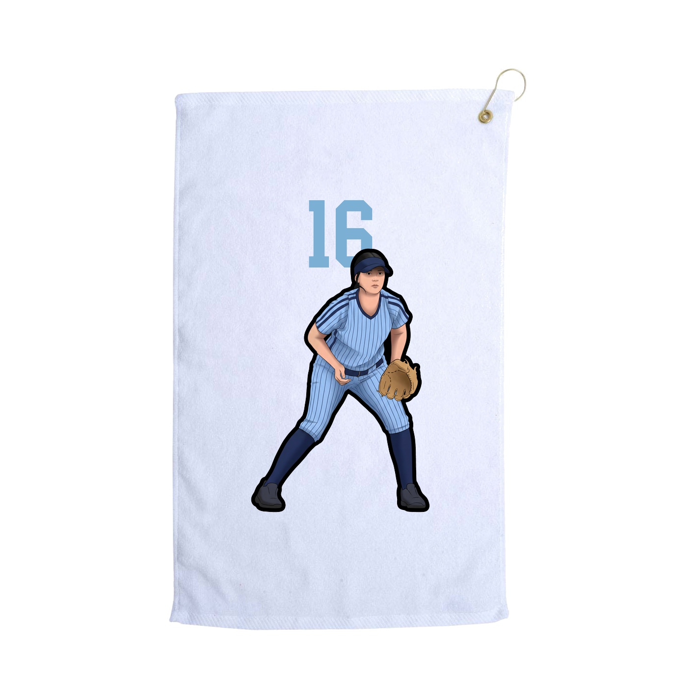 Golf Towel — Number Top in White