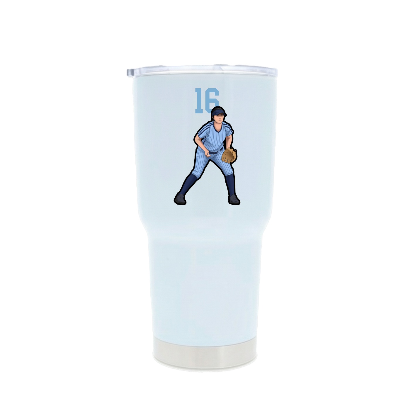 30oz Stainless Steel Tumbler — Number Top in White