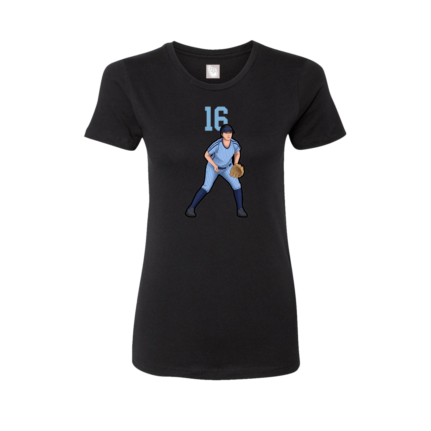 Fitted Women's Tee — Number Top in Black