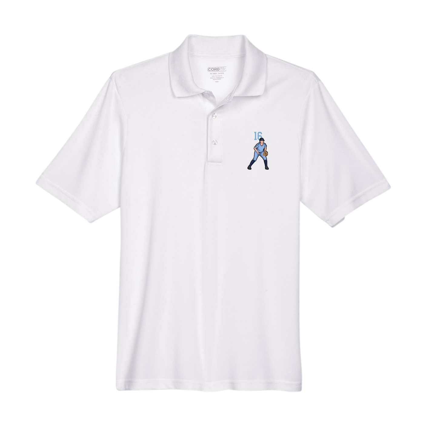 Performance Polo — Number Top in White