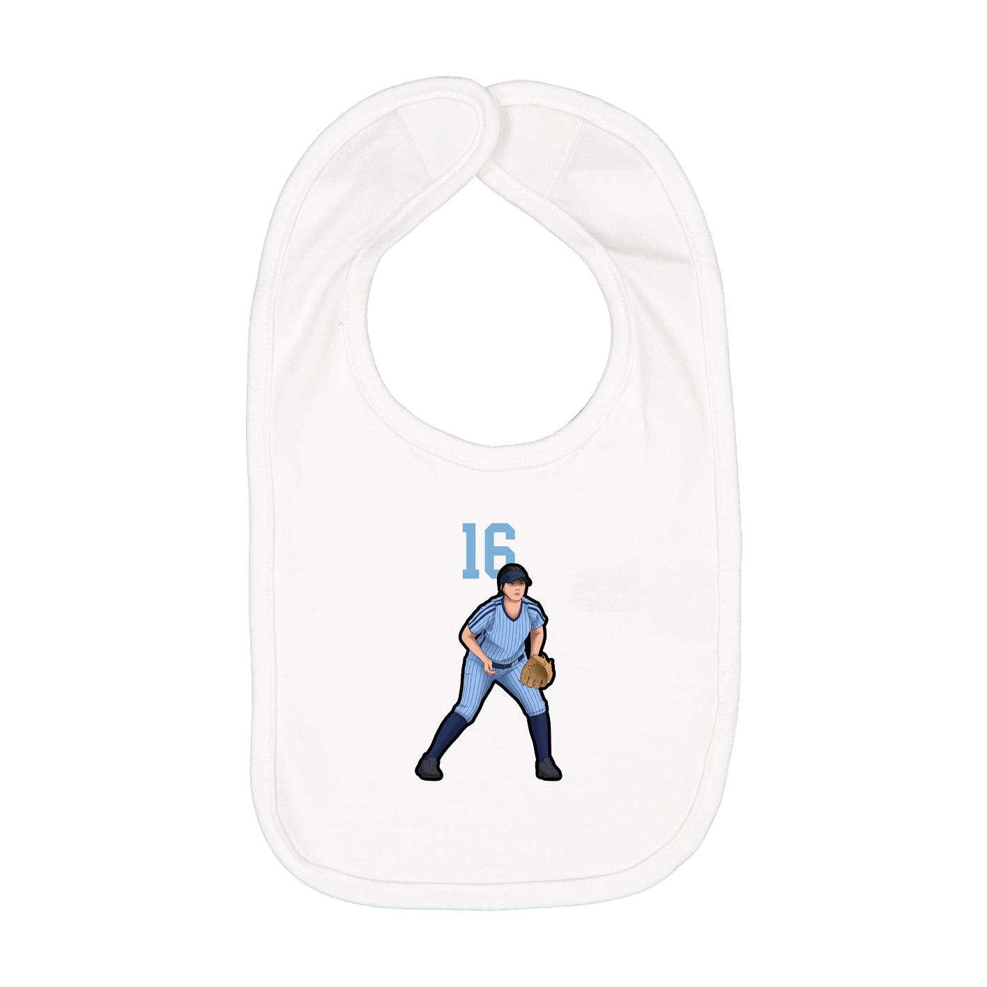 Infant Bib — Number Top in White