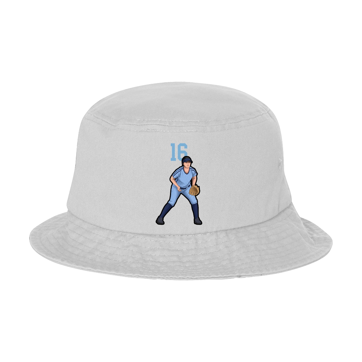 Bucket Cap — Number Top in White