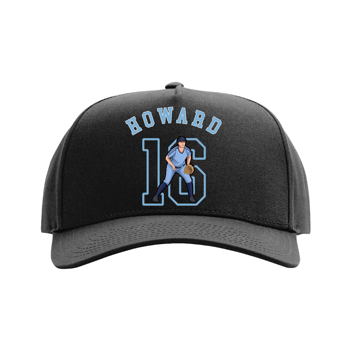 Full Fabric Five-Panel Champ Cap — Shirsey Arch in Black