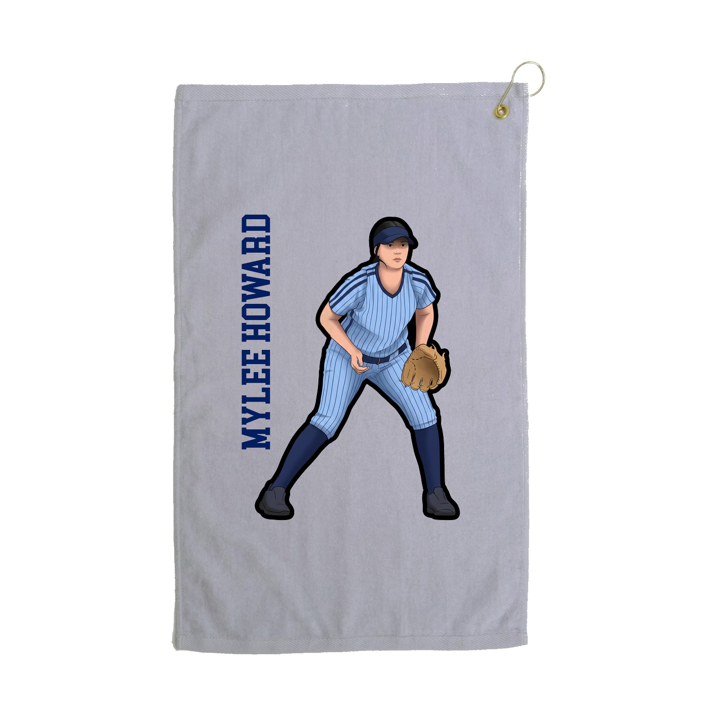 Golf Towel — Name Vertical in Grey