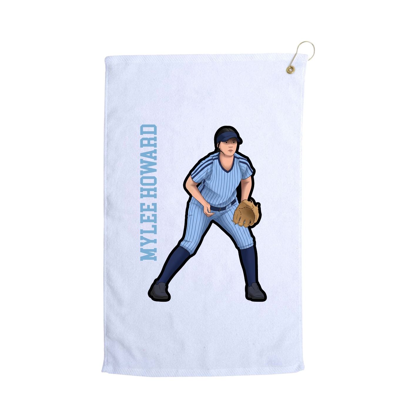 Golf Towel — Name Vertical in White