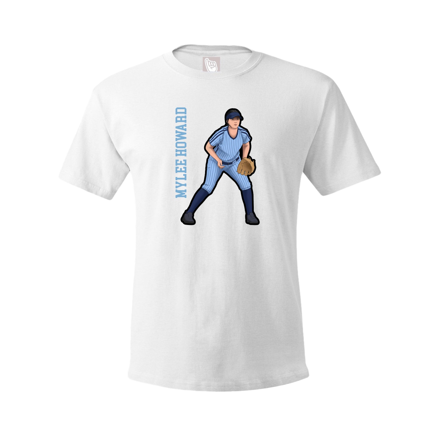 Tee — Name Vertical in White