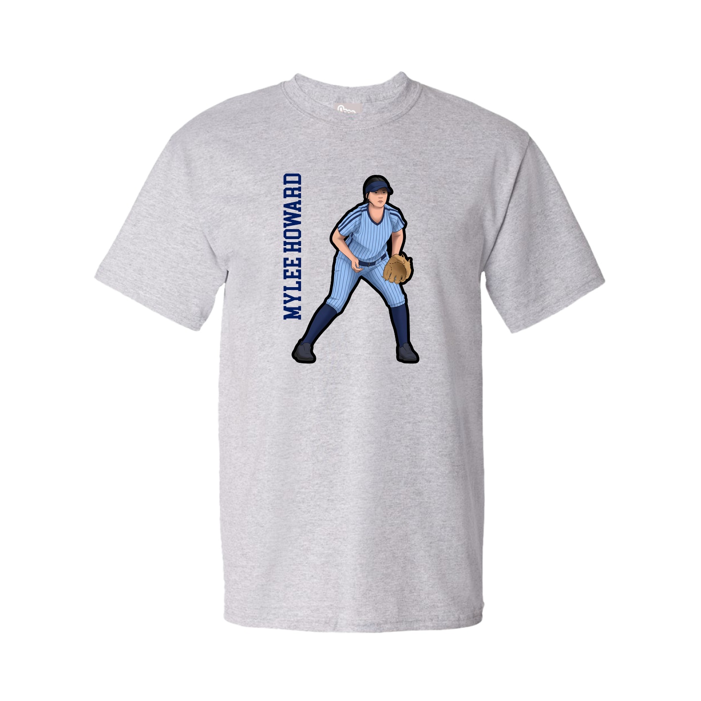 Youth Tee — Name Vertical in Grey